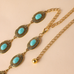Febedress Turquoise Decorative Adjustable Metal Chain Belt