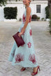 Crewneck Sleeveless Floral Print Maxi Dress