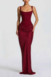 Febedress Sleeveless Ruched Solid Bodycon Maxi Dress