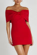 Febedress Bow Off Shoulder Bodycon Mini Party Dress