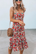 Febedress Floral Sleeveless Midi Ruffle Dress