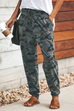 Febedress High Waist Drawstring Camo Casual Pants