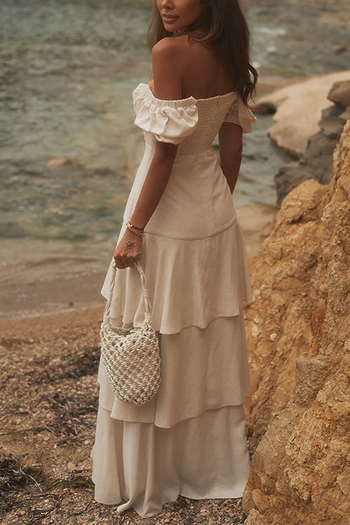 layered ruffle maxi dress